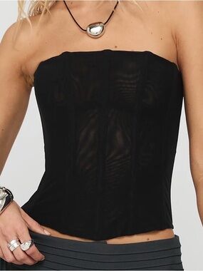 Strapless Black Corset Top